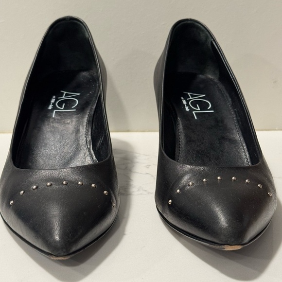 AGL Black Heels Sleek Minimalist Design - Picture 2 of 16